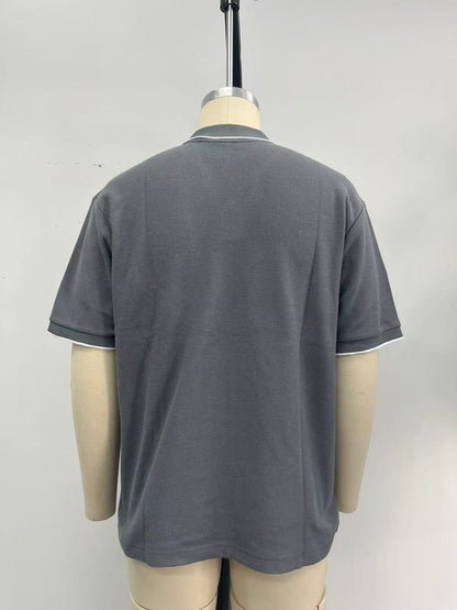 Men's POLO short-sleeved shirt with jacquard fabric