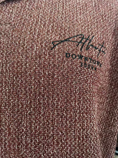 Men's dark red POLO short-sleeved shirt with jacquard fabric