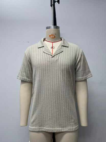 Men's POLO short-sleeved shirt with jacquard fabric