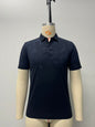 Navy blue men's POLO short-sleeved shirt with jacquard fabric