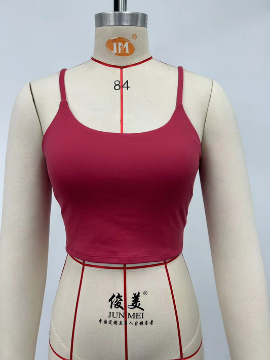 Red sports bra