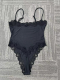 Black one-piece lace swimsuit
