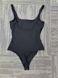 One-piece black swimsuit for women