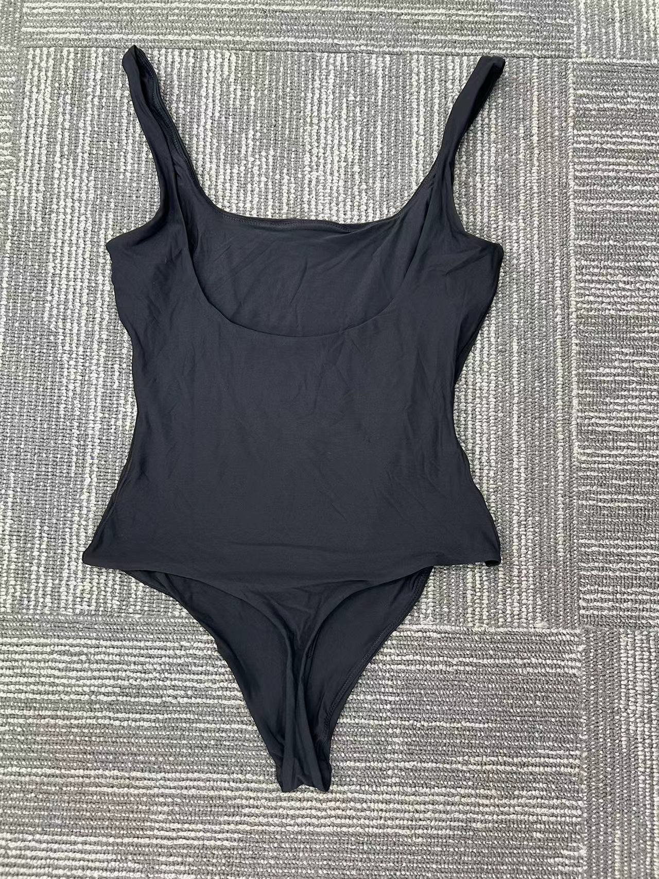 One-piece black swimsuit for women