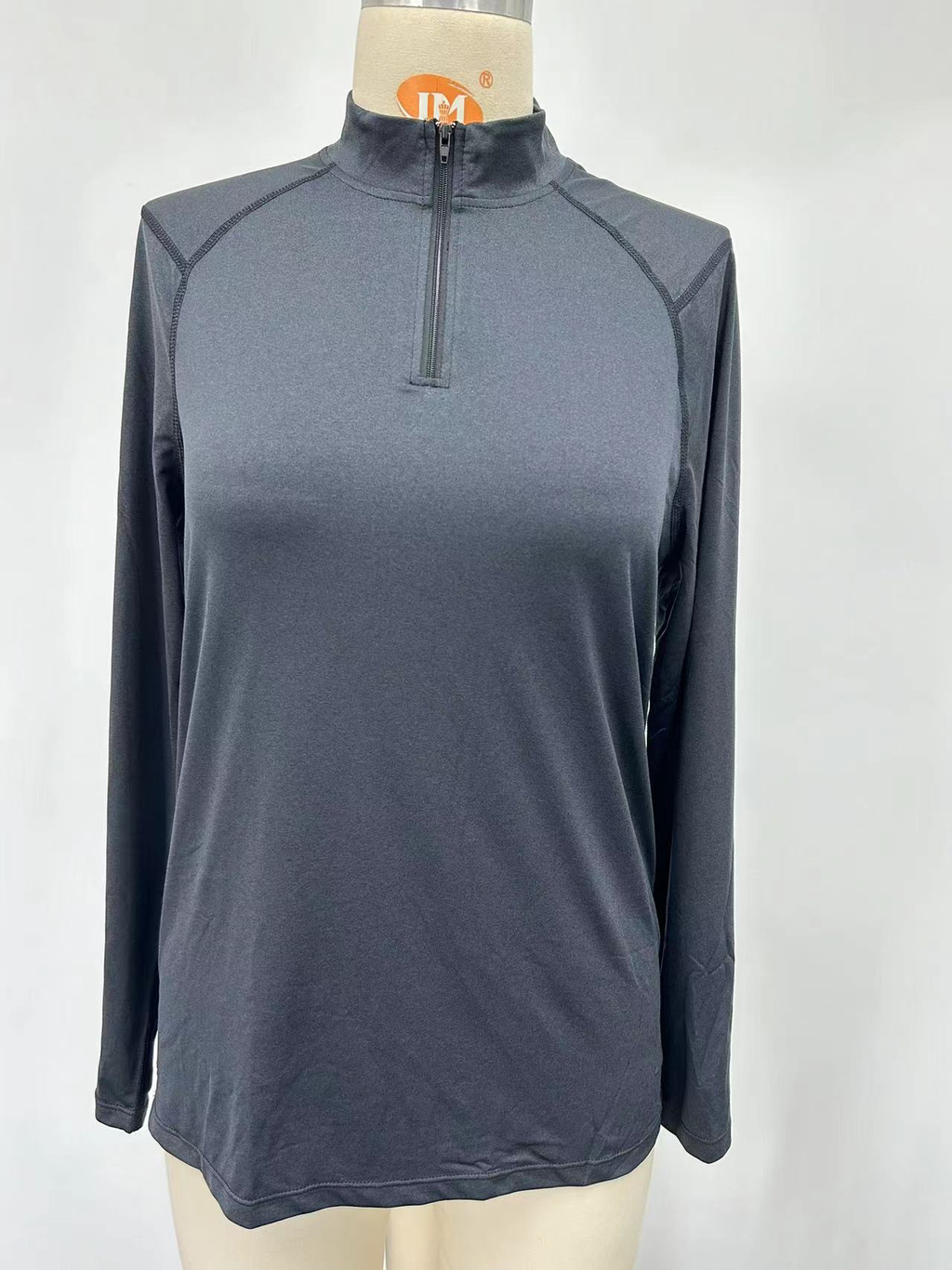 High-neck half-zip sports long sleeve