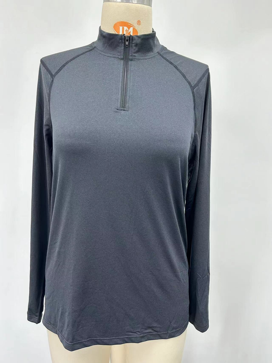 High-neck half-zip sports long sleeve