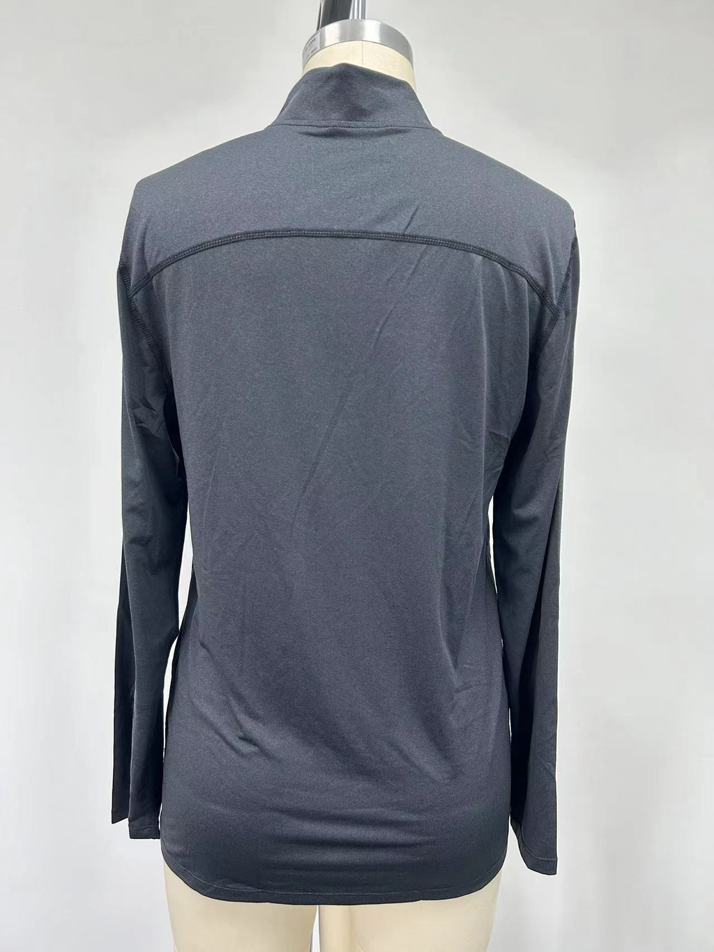 High-neck half-zip sports long sleeve
