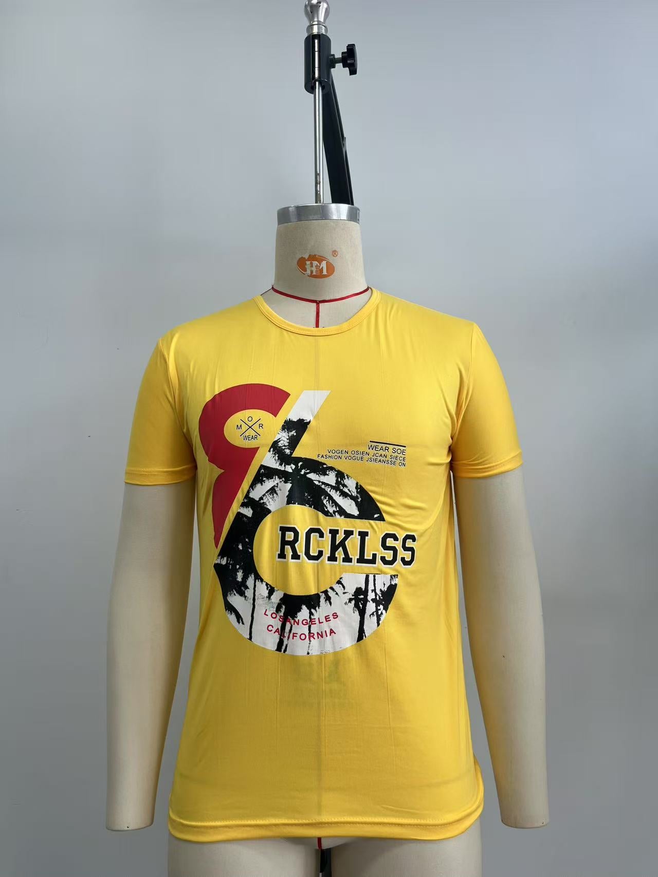 Heat transfer print on yellow tshirt