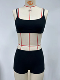 Black two-piece swimsuit