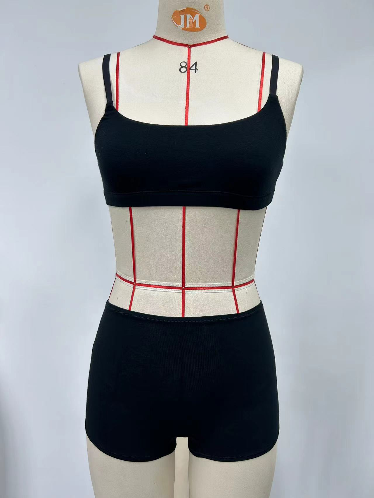 Black two-piece swimsuit