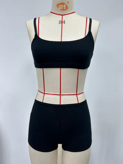 Black two-piece swimsuit