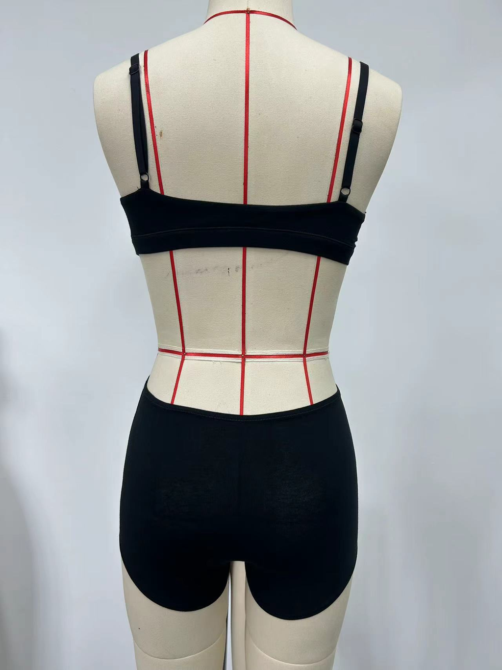 Black two-piece swimsuit