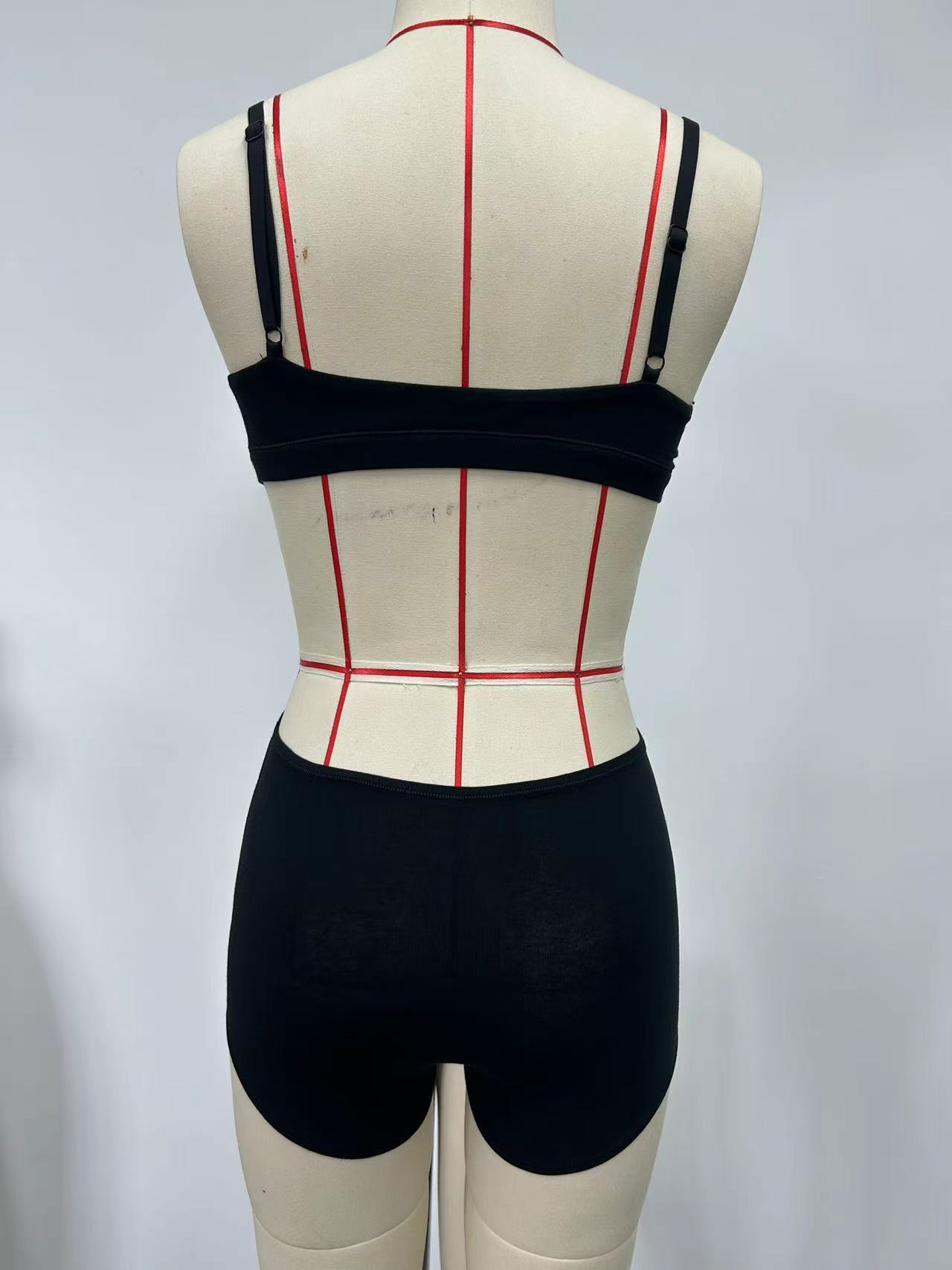 Black two-piece swimsuit