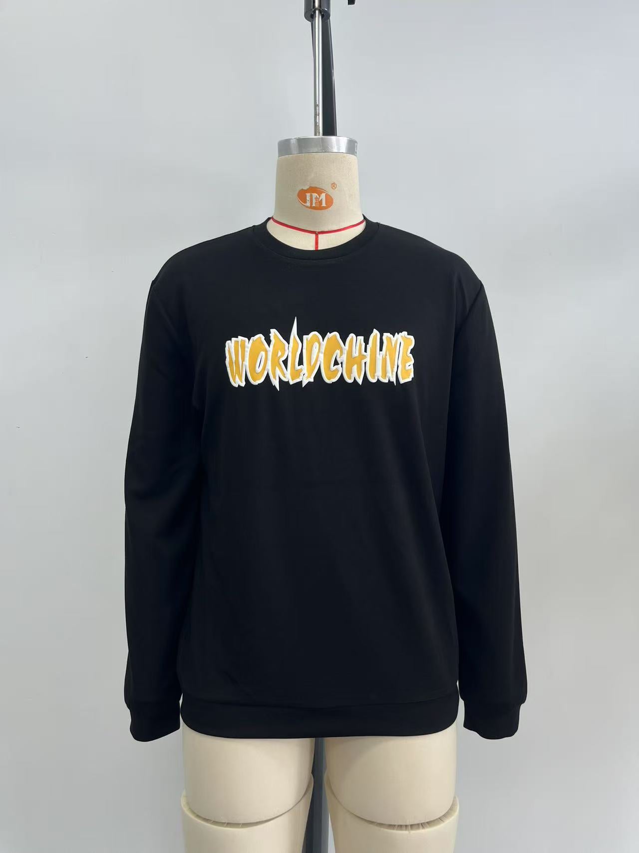 Men's sweatshirt and long pants set with puff print