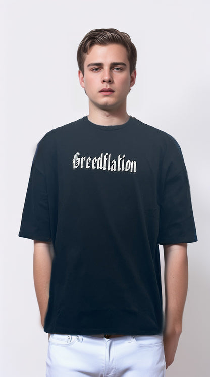 Black metal-printed T-shirt for men