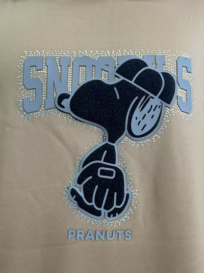 Men's sweatshirt and pants set with sequin, fleece and silicone combined printed design