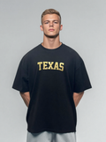 Black T-shirt with metallic letter print