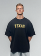 Black T-shirt with metallic letter print