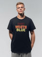 Black tee with Lego checkered letter print