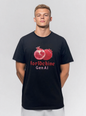 Black T-shirt with pomegranate pattern and silicone print