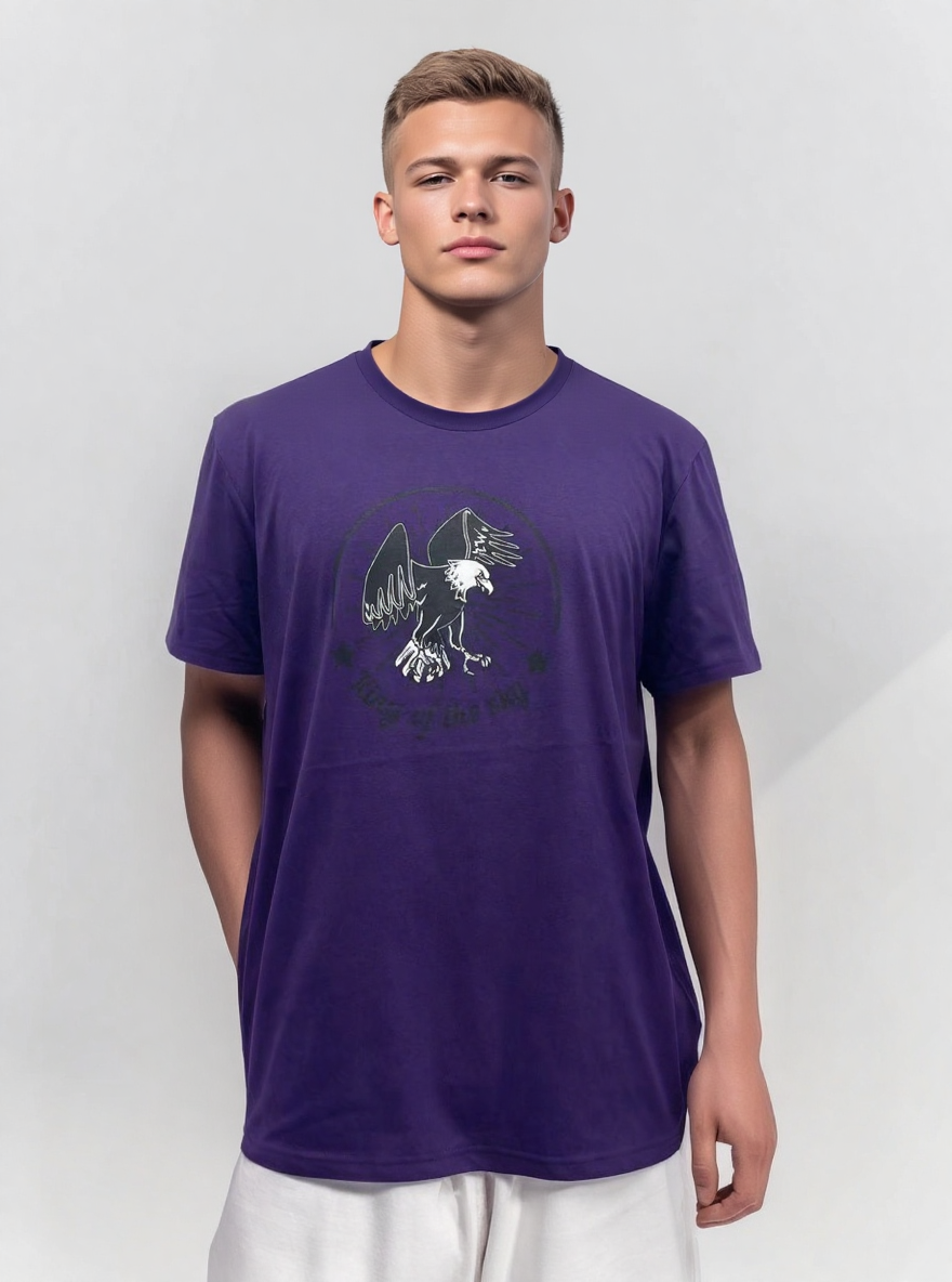 Purple tshirt with eafle print