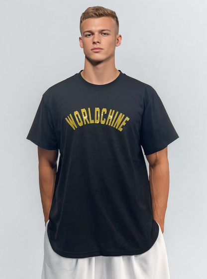 MEN black tshirt with silicone print