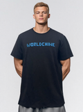 Black tshirt building block print design