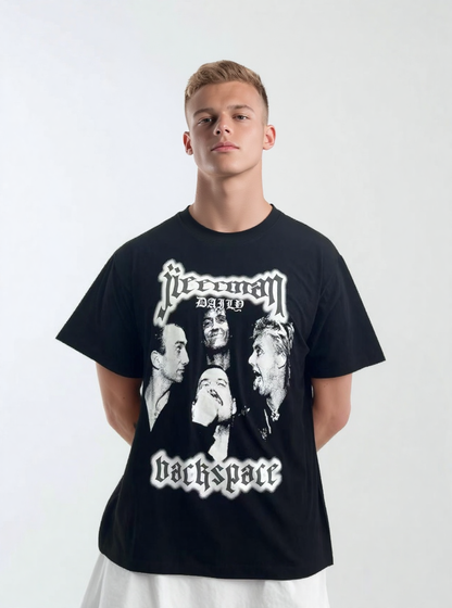 Black tshirt  with street style print