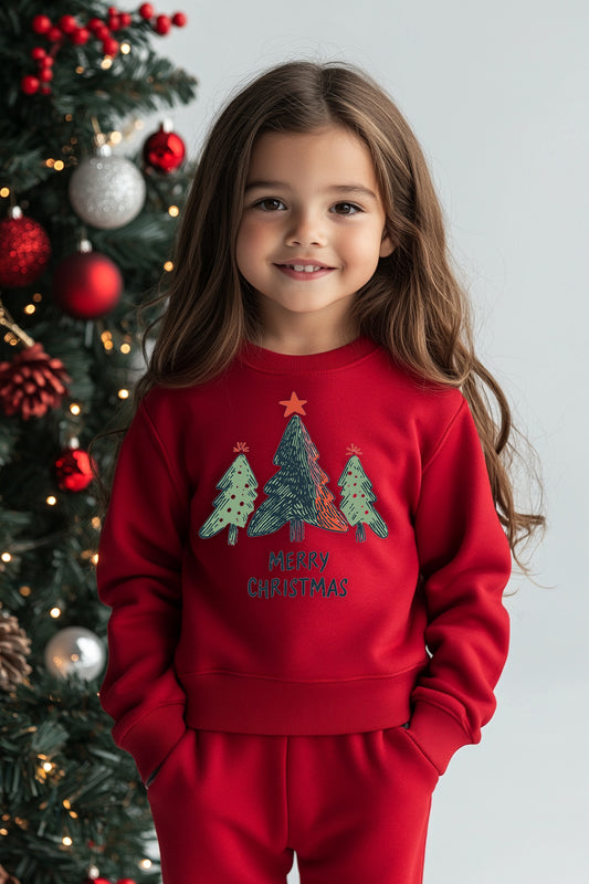 Christmas Tree Print Sweatshirt for Children