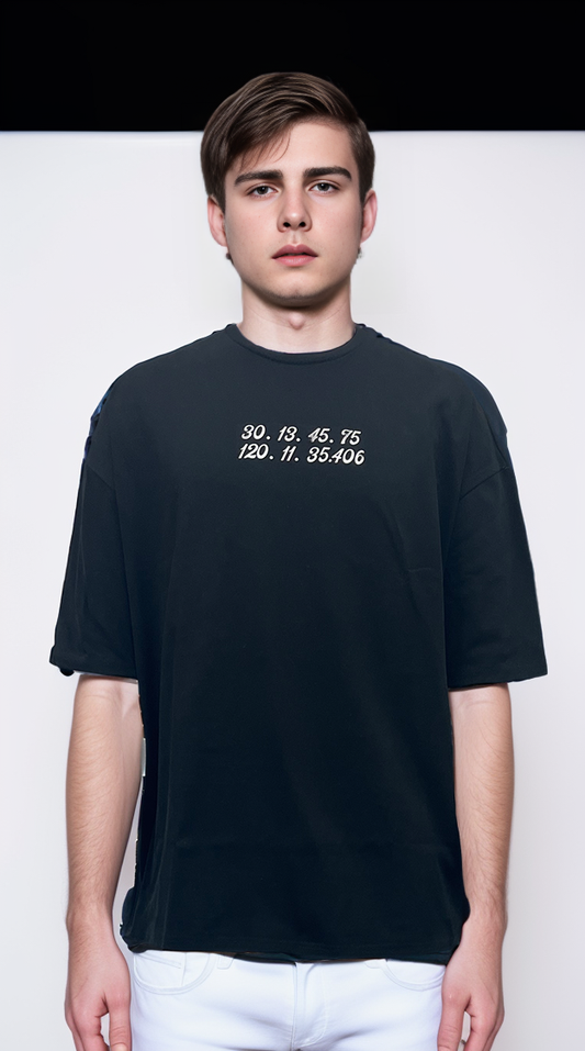 Rubber printed shirt boasts a glossy finish
