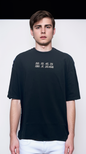 Rubber printed shirt boasts a glossy finish