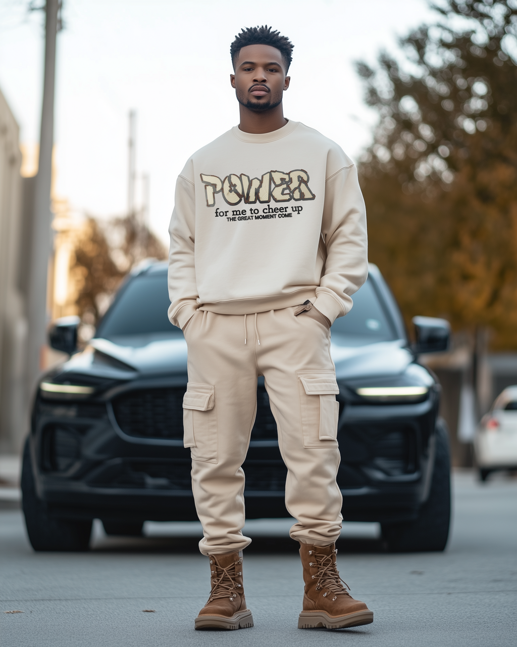 Men's sweater features a unique printing technique