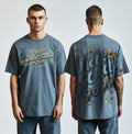 Men's Water Washed Printed T-shirt