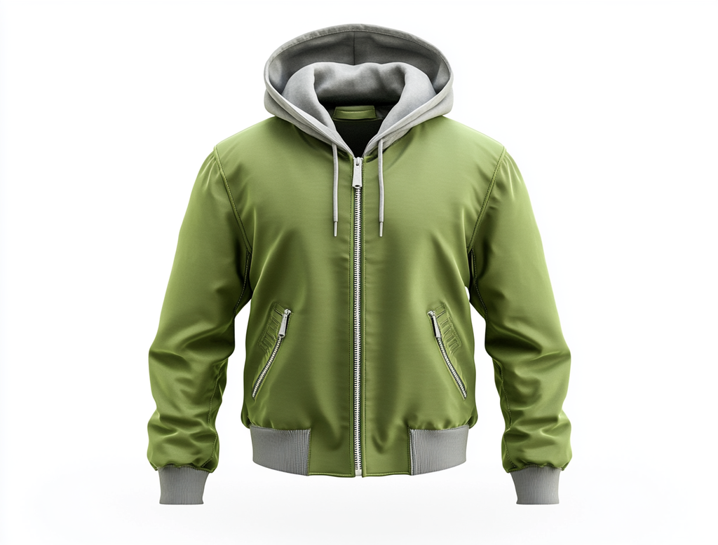 Men green bomber jacket