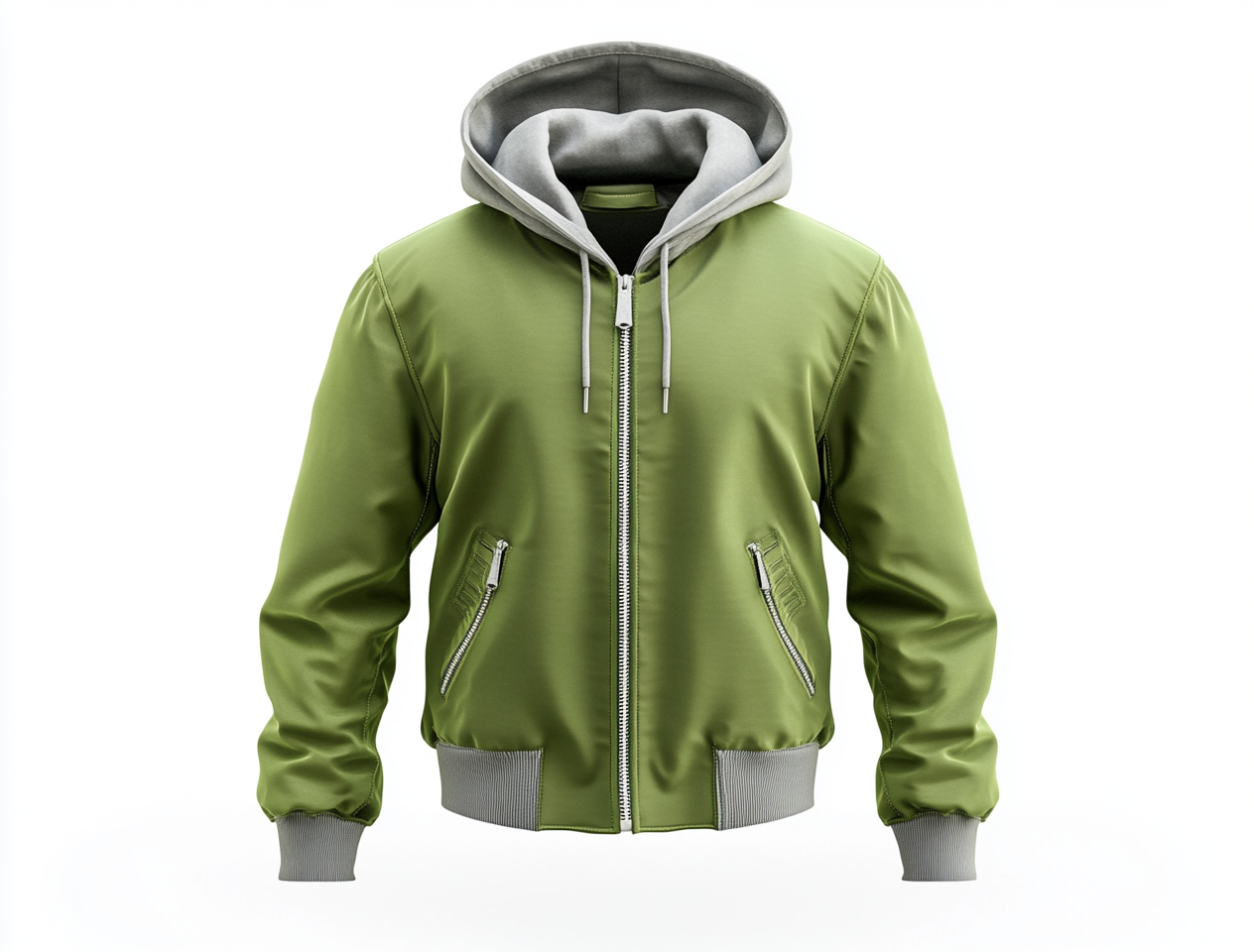 Men green bomber jacket