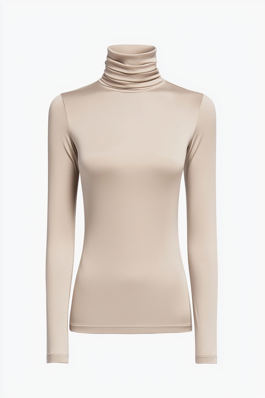 Women sleek beige shirt top