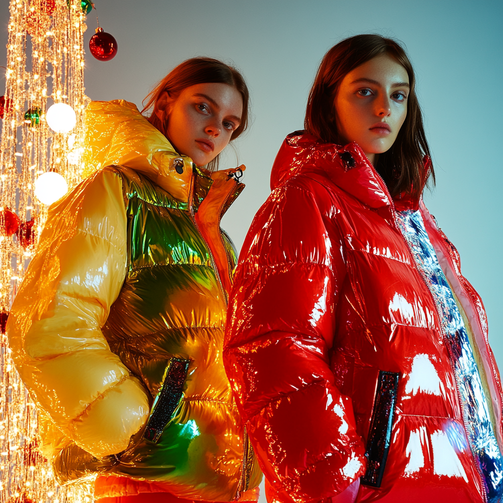 Christmas-inspired down jackets