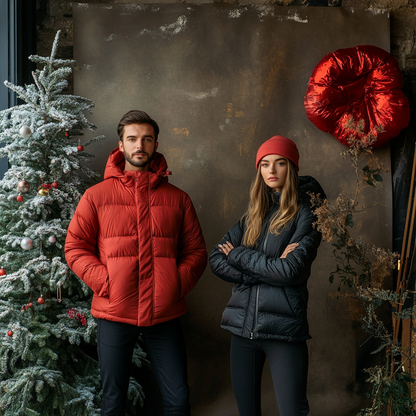 Christmas-inspired down jackets
