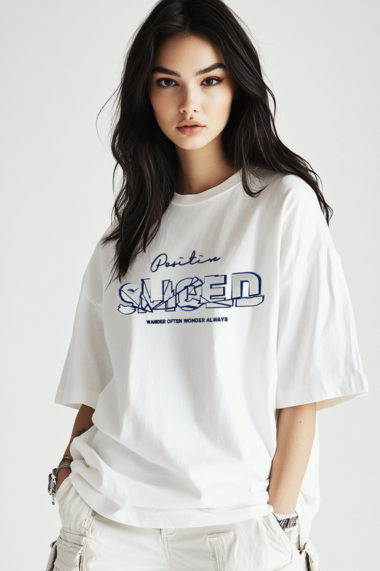 Women's Silver Metallic Print T-Shirt