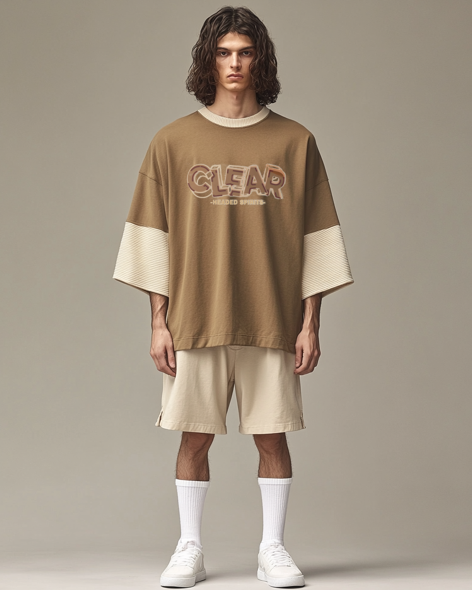 Men's Two-Tone T-Shirt, featuring a striking design with multiple printing techniques