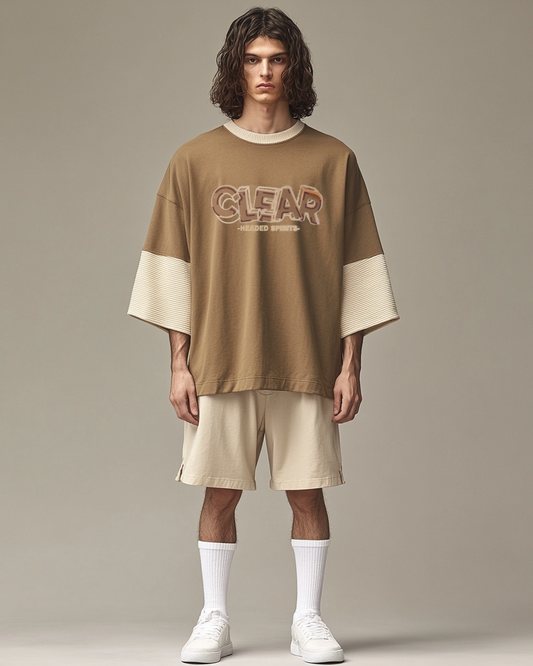 Men's Two-Tone T-Shirt, featuring a striking design with multiple printing techniques