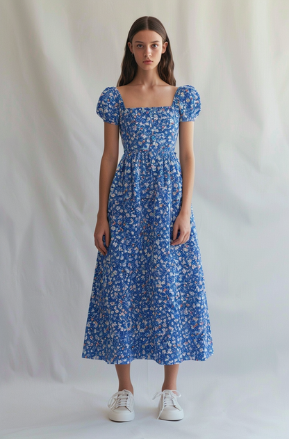 Blue floral dress