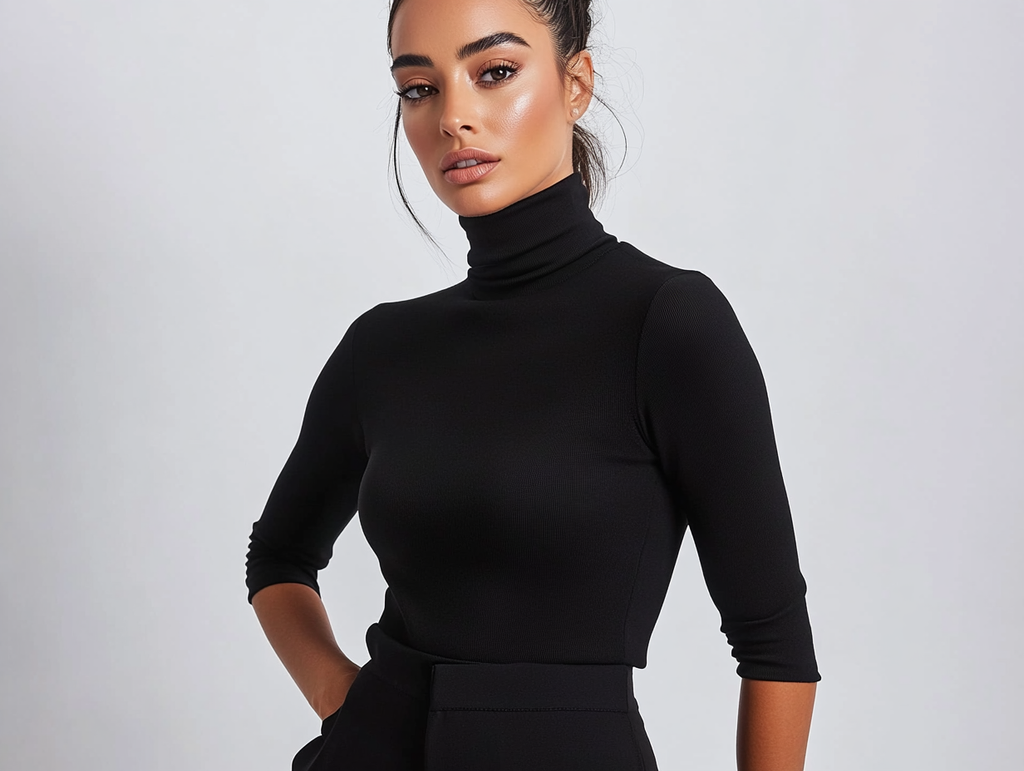 Women sleek black shirt top