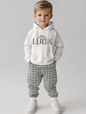 Children's White Hoodie with Dual-Color Print