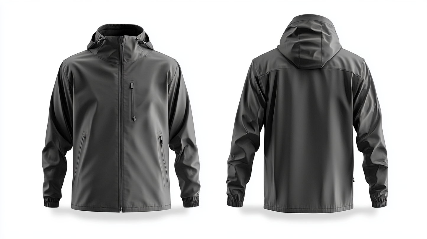 Men's black windbreaker jacket
