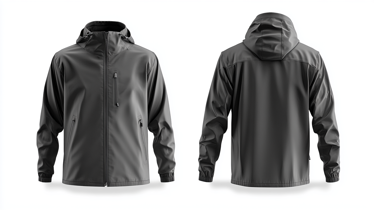Men's black windbreaker jacket