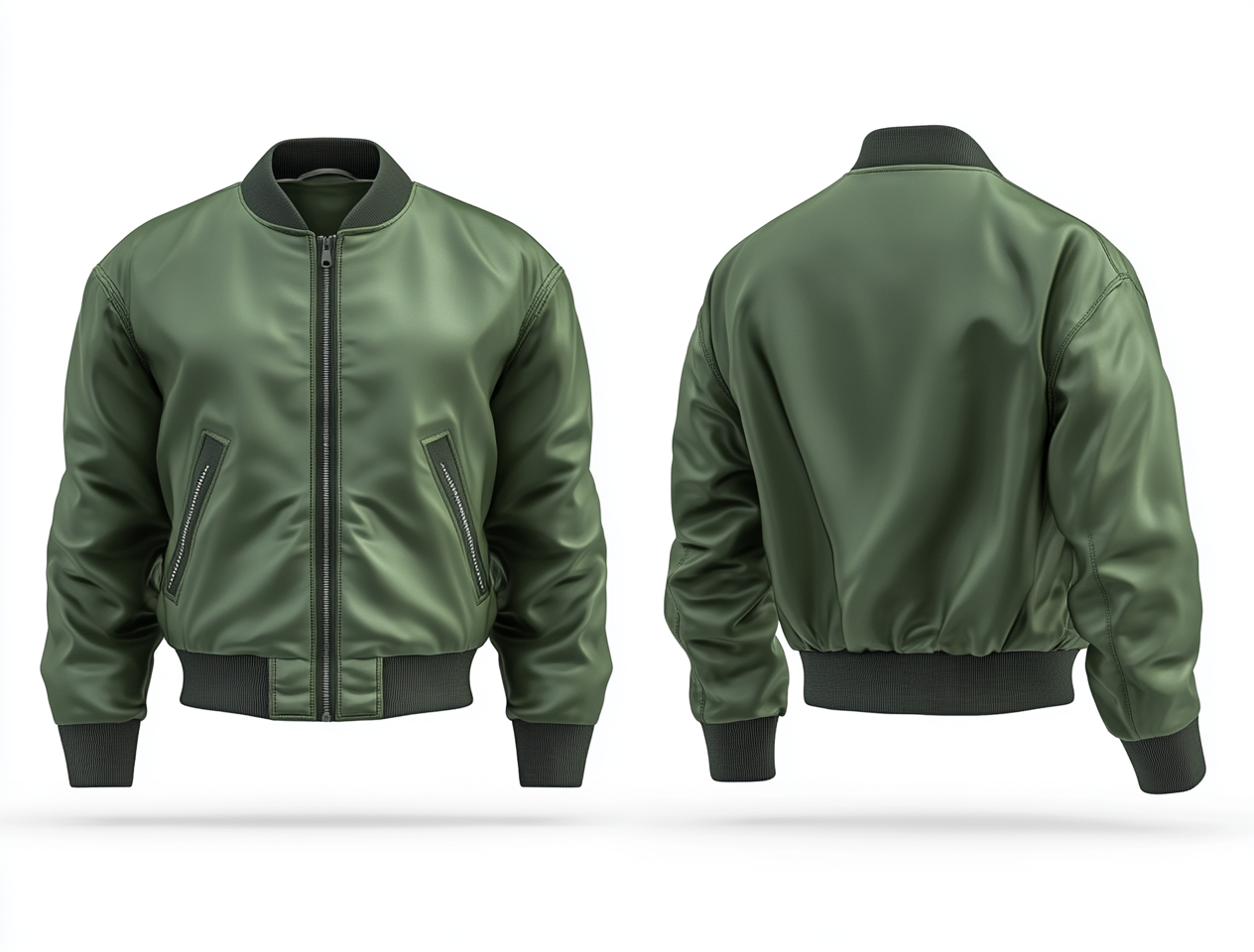 Men green bomber jacket