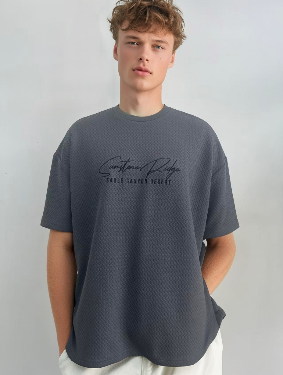 Jacquard fabric T-shirt