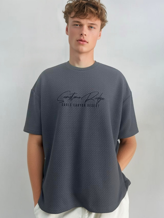 Jacquard fabric T-shirt