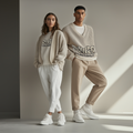Matching couple set features beautiful floral prints